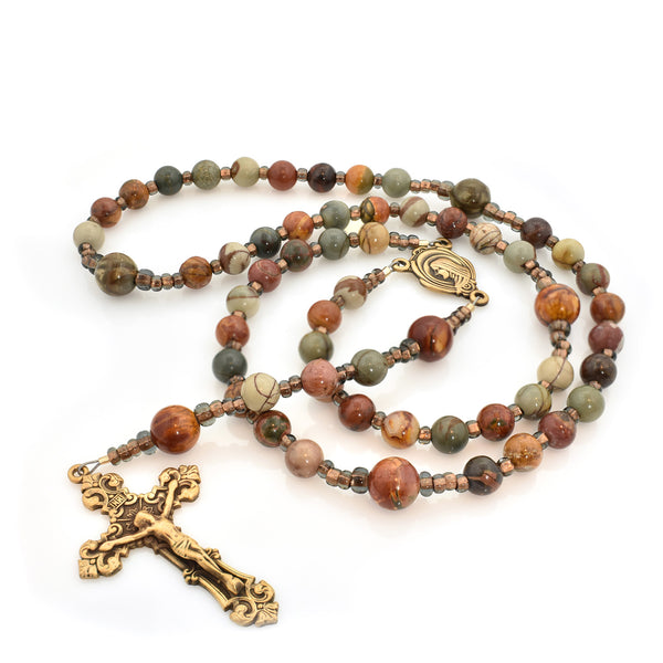Red Creek Jasper 5-Decade Rosary Full Circle Beads