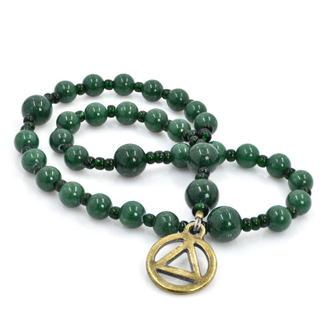 Fossil Stone Green 33-bead Prayer Beads