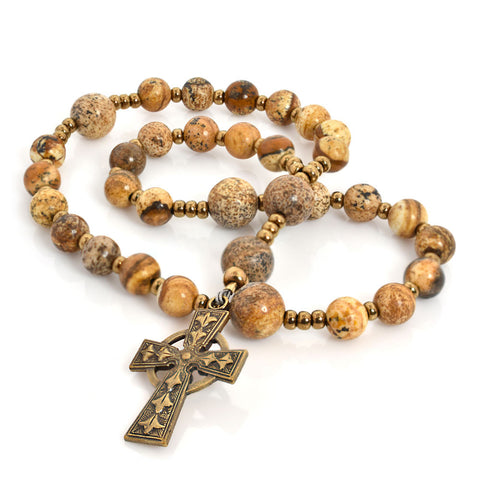 Picture Jasper 33-Bead Prayer Beads CELEBRATING 21 YEARS