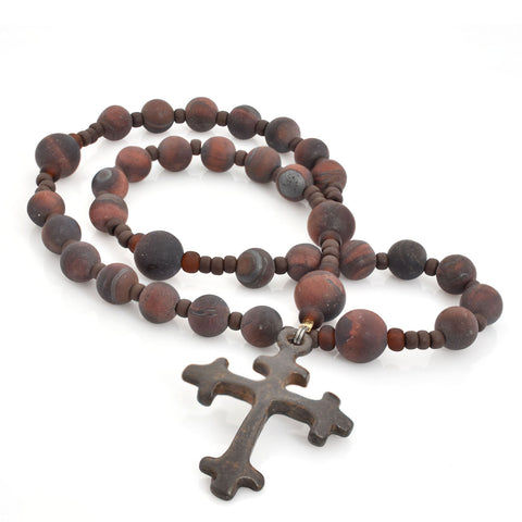 Red Tiger Eye Matte 33- Bead Prayer Beads