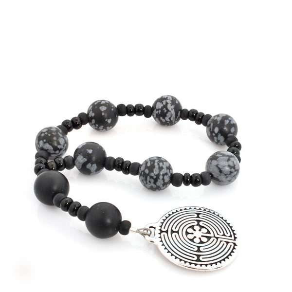 Snowflake Obsidian & Onyx MATTE Chaplet