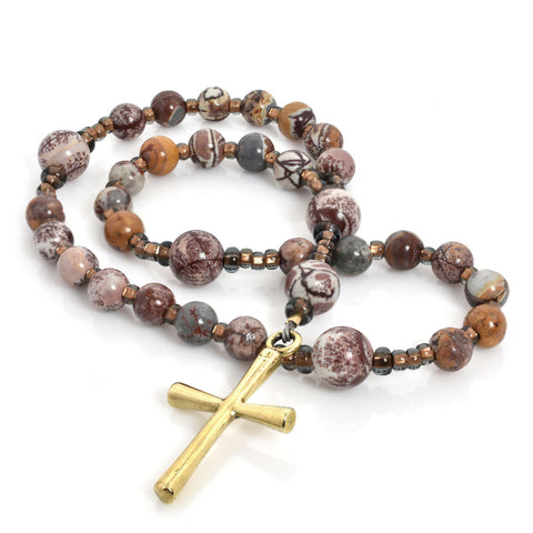 Sonoran Dendritic Rhyolite 33-Bead Prayer Beads