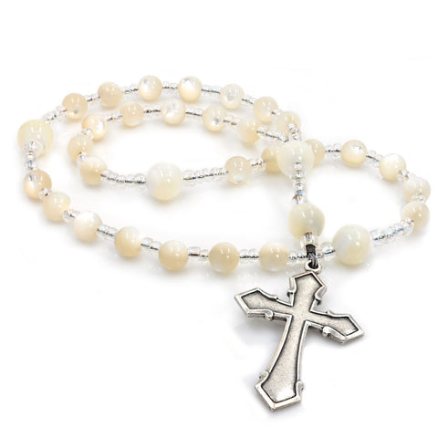 Mother of Pearl White 33-Bead Prayer Beads